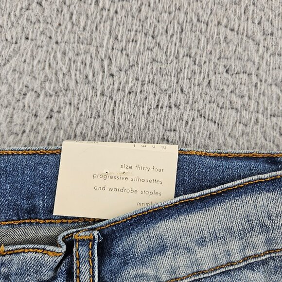 MNML Jeans Mens 34 Blue X203 Stretch Denim Distressed Ripped Slim Fit Pants - Picture 7 of 16